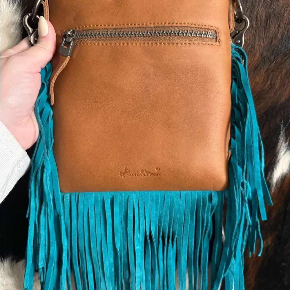 Montana West Cowhide Fringe Leather Bag - Picture 3 of 4